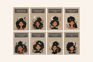 Moon Black Women Affirmation Cards