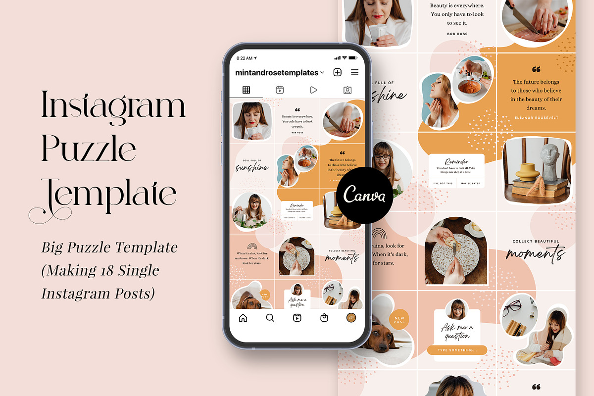 Instagram Puzzle Template in CANVA, a Social Media Template by RWstudio (Photo 1 of 8)