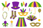 Mardi Gras clipart. Mardi Gras SVG, a Seasonal Illustration by IrinaShishkova (Thumbnail 5 of 6)