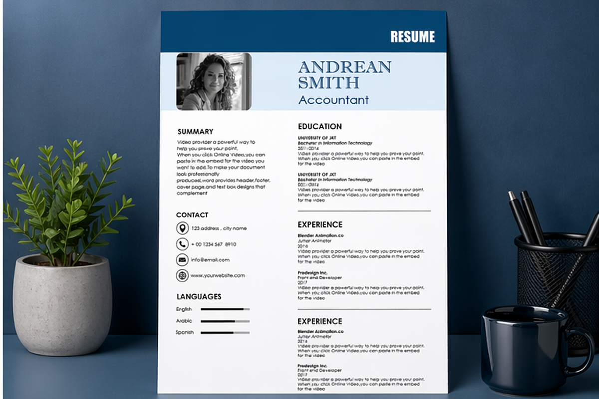 MODERN RESUME TEMPLATE (R6), a Resume Template by dulchaer29 (Photo 1 of 5)