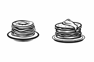 Two stacks of delicious pancakes, an Object Graphic by Billah Hub