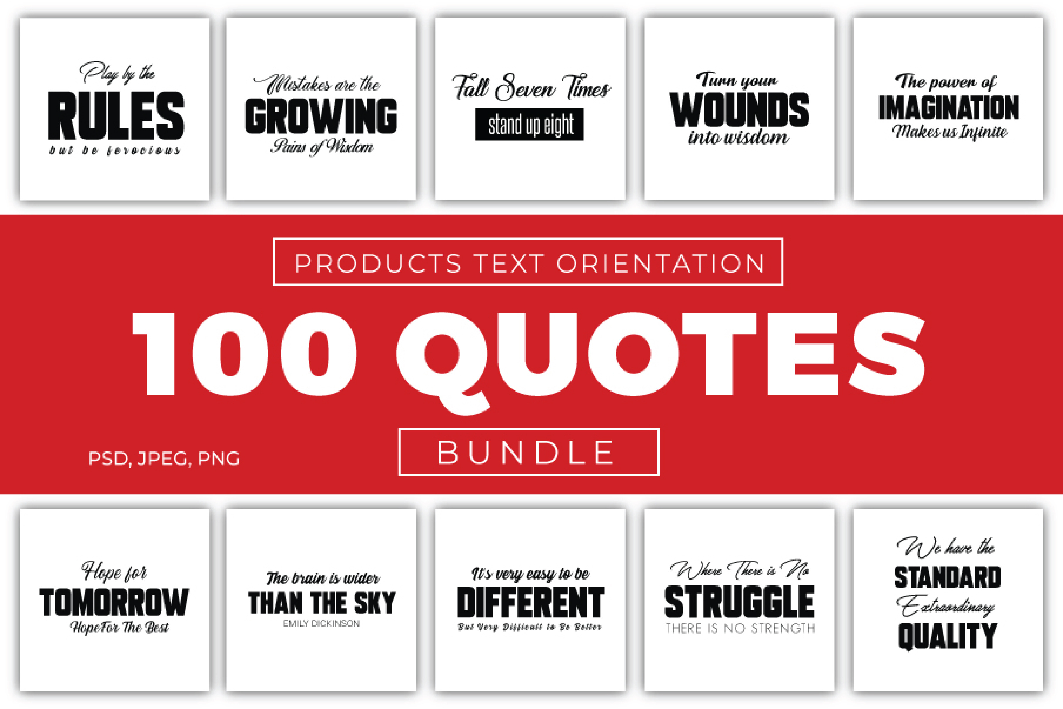 100 Products Quotes Bundle, a Social Media Template by AN Productions