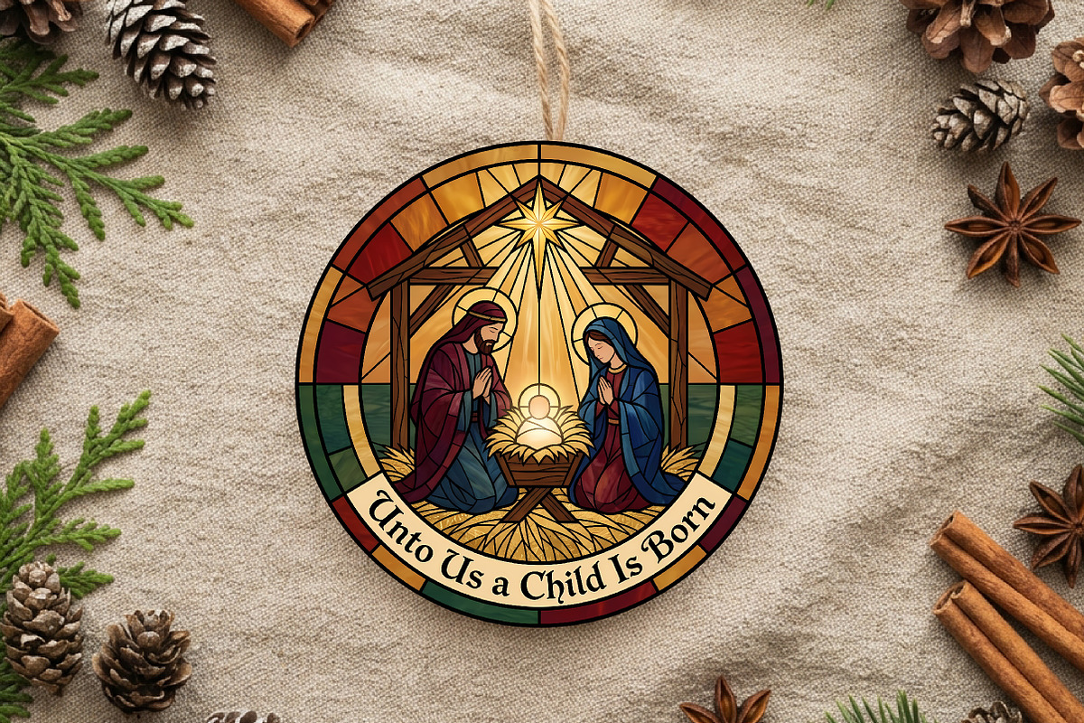 Unto Us A Child Is Born Nativity PNG, a Seasonal Illustration by CrexoraLab (Photo 2 of 3)