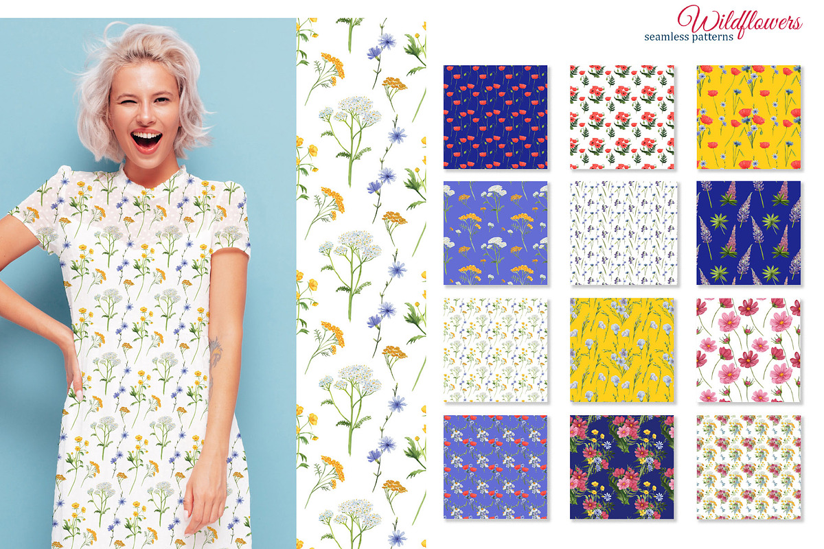 Summer Watercolor Wild Flowers, a Seasonal Illustration by s.yanyeva (Photo 7 of 11)