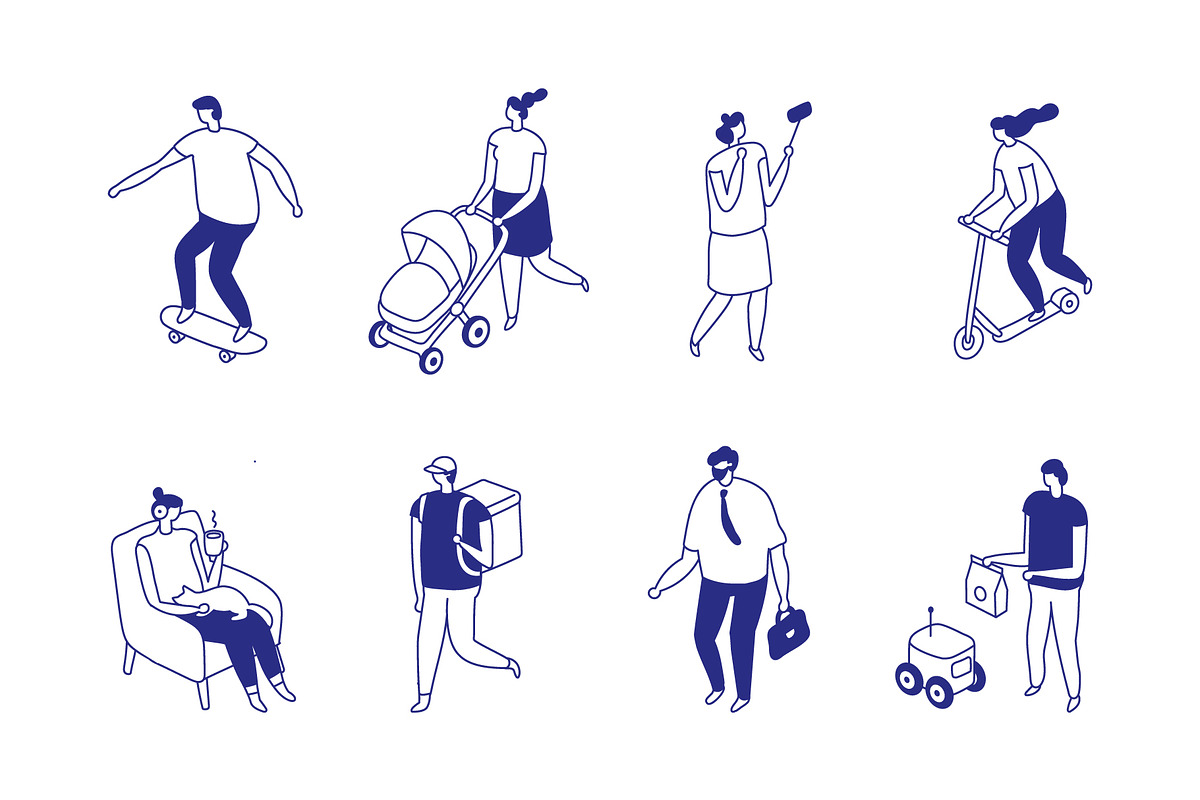 150+ Isometric Line People Set, a Person Illustration by Vector_Art (Photo 9 of 16)