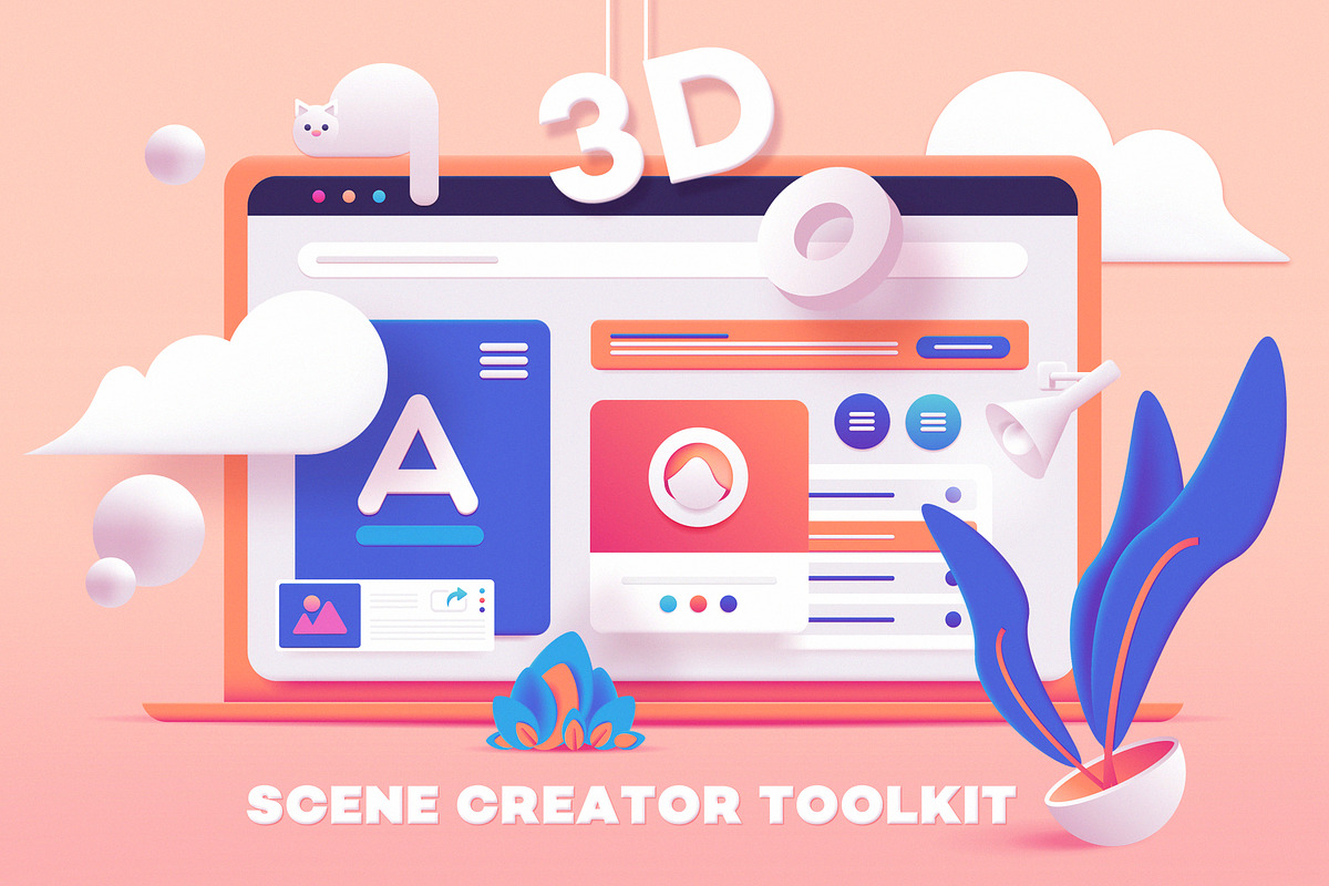 3D Toolkit-UI Elements Scene Creator, an UI Kit Template by Polar Vectors (Photo 1 of 15)