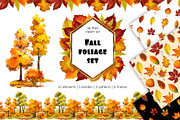 Fall leaves png clipart, an Illustration by PinskaDrawCute (Thumbnail 1 of 6)