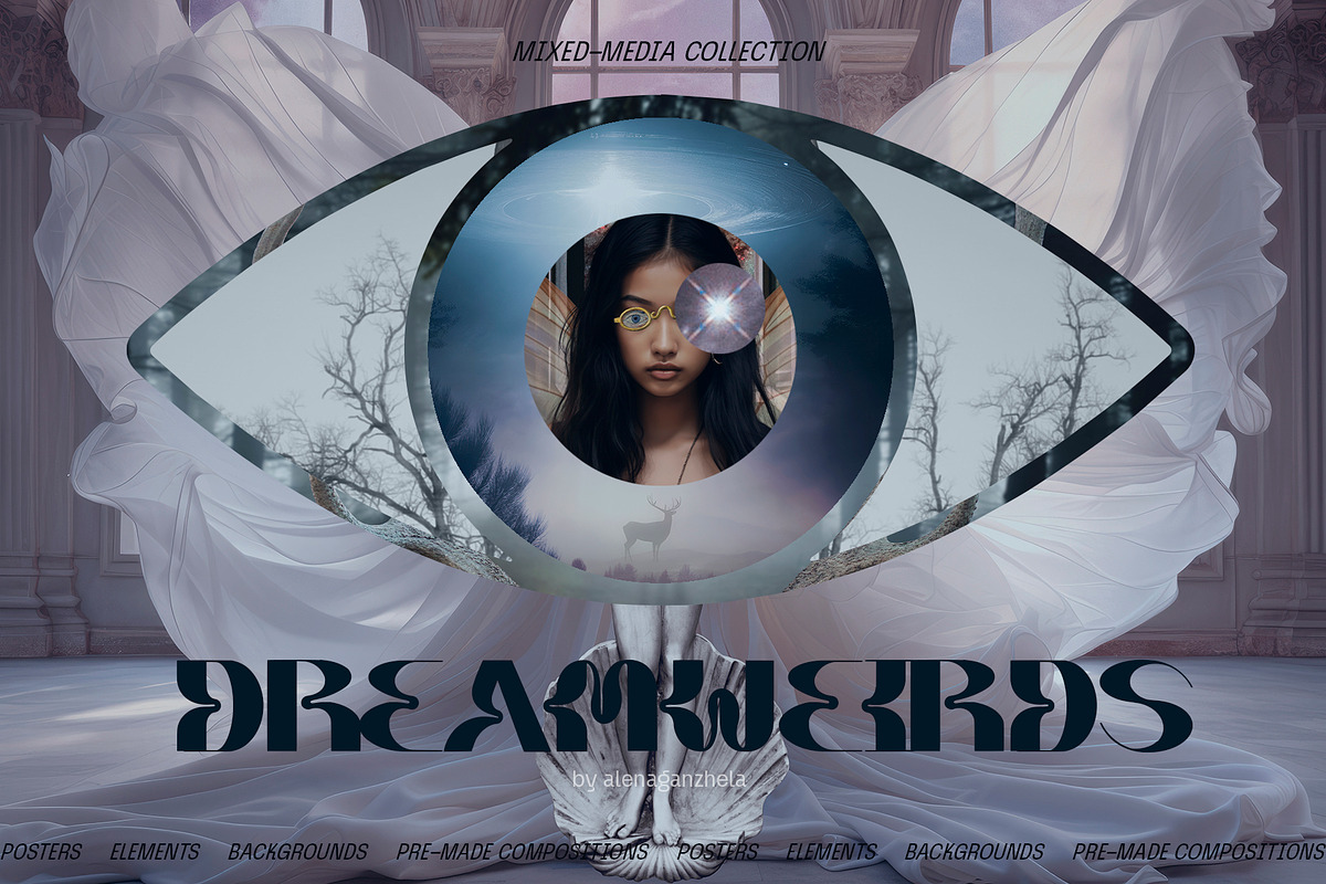 DREAMWEIRDS mixed-media collage set, an Object Graphic by alenaganzhela (Photo 1 of 8)