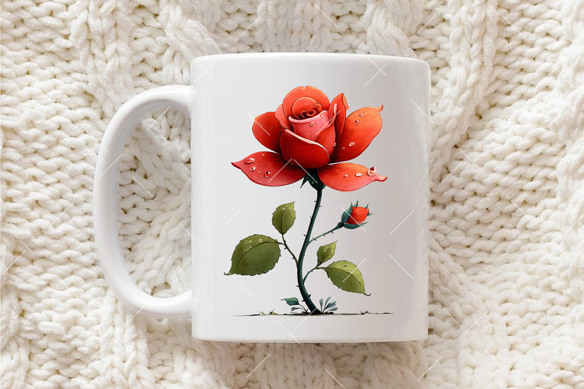 Whimsical Valentine Rose Clipart, an Illustration by OK Design (Photo 4 of 6)