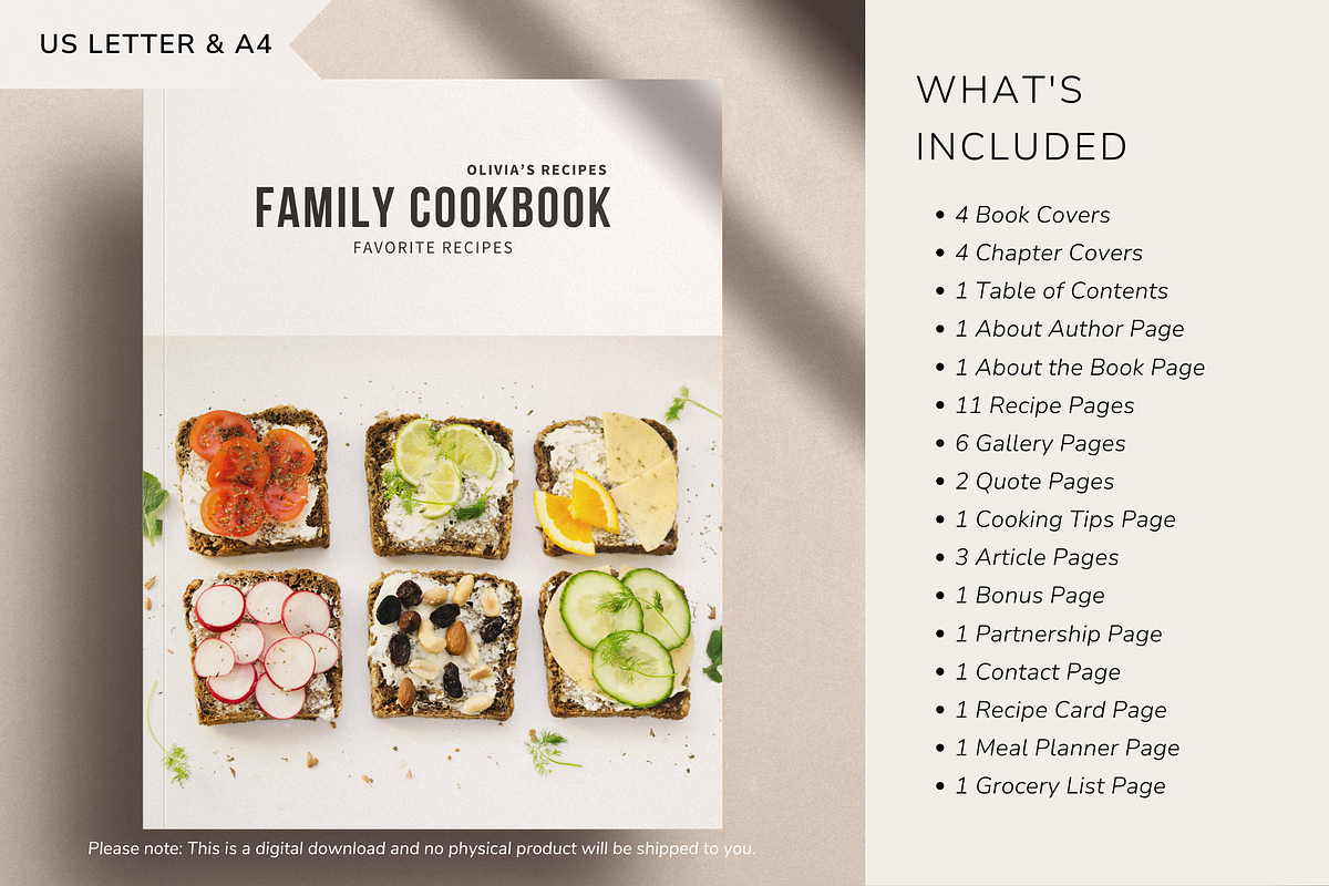 Cookbook Template CANVA, a Templates & Theme by OrganizationOasisRo (Photo 3 of 10)