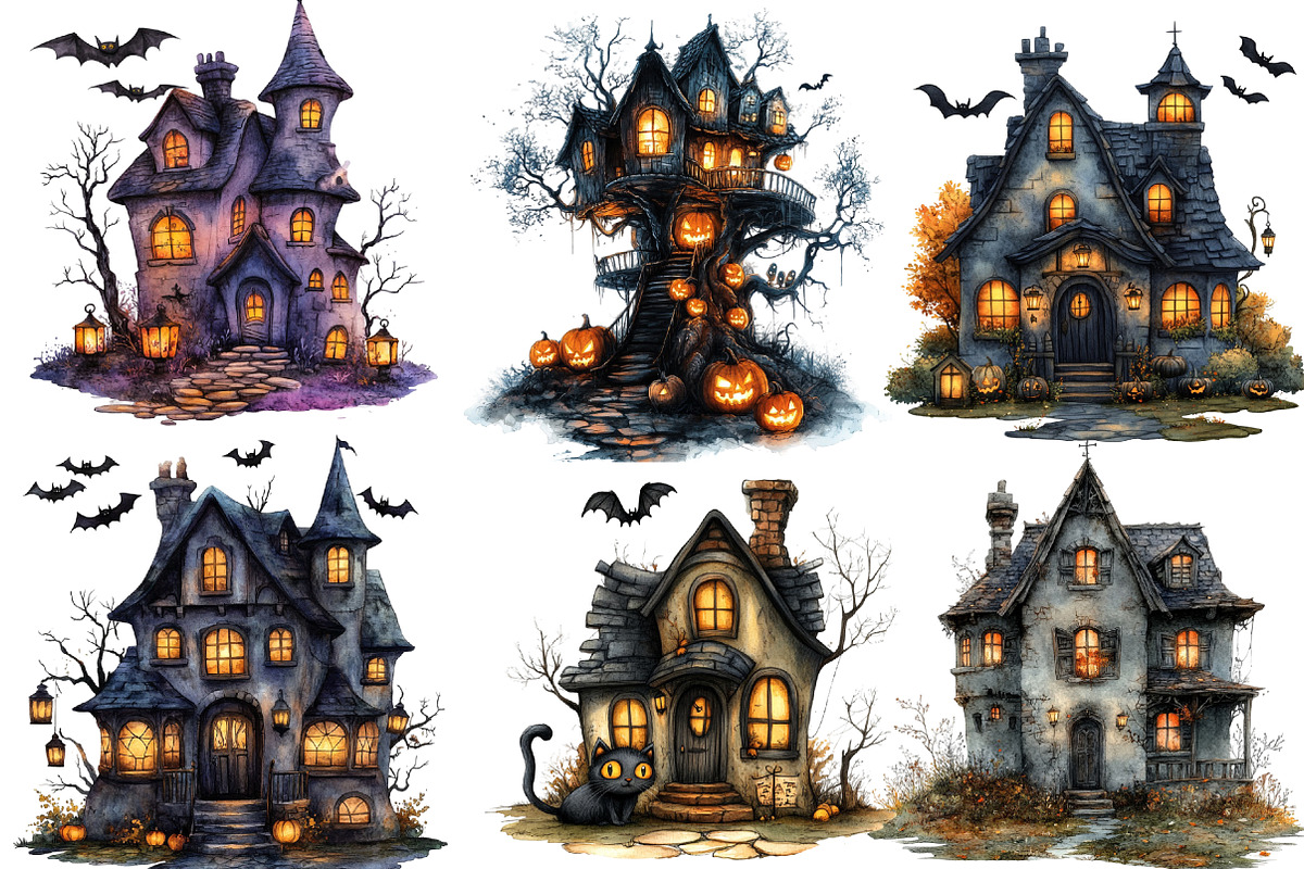 Halloween House Clipart, a Work Illustration by cherrydesign (Photo 4 of 4)
