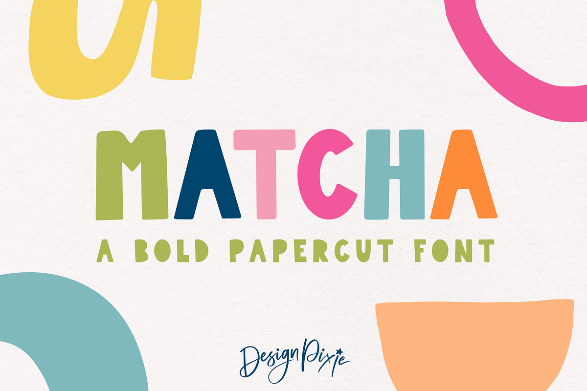 Matcha Font - Paper Cut, a Font by Design Pixie (Photo 1 of 6)