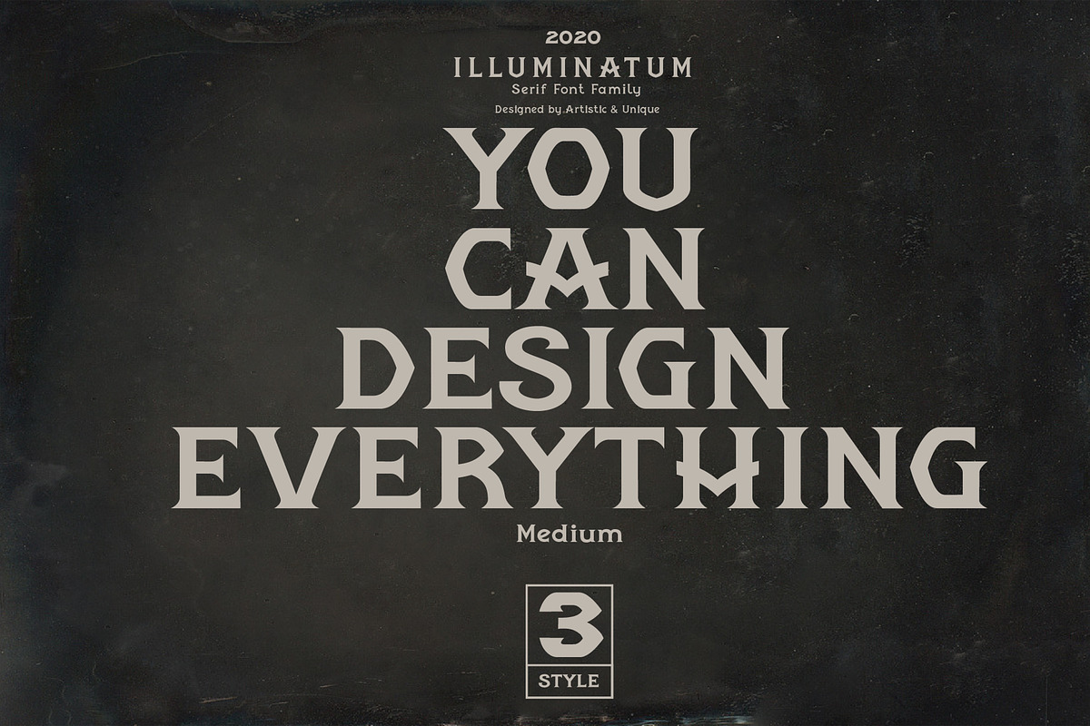 illuminatum - serif font family, a Serif Font by Artistic & Unique (Photo 5 of 14)