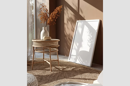 Mockup frame in modern nomadic home, an Architecture Photo by GFXCity