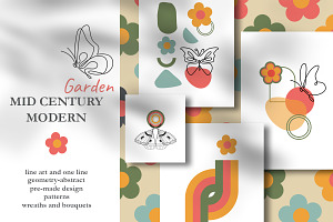 MidCentury 60s 70s Retro Floral set