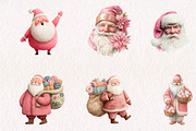 Pink Christmas Santa claus clipart, a Seasonal Illustration by CreationArt (Thumbnail 3 of 7)