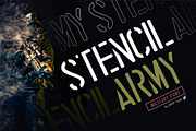STENCIL ARMY Military Font, a Symbol Font by WAP (Thumbnail 1 of 7)
