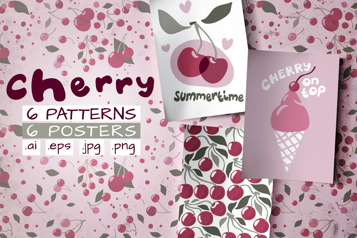 CHERRY, patterns and posters, a Pattern Graphic by pineart (Photo 1 of 6)