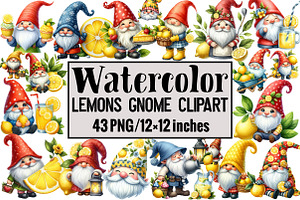 Lemons Gnome Clipart, an Illustration by Design Market