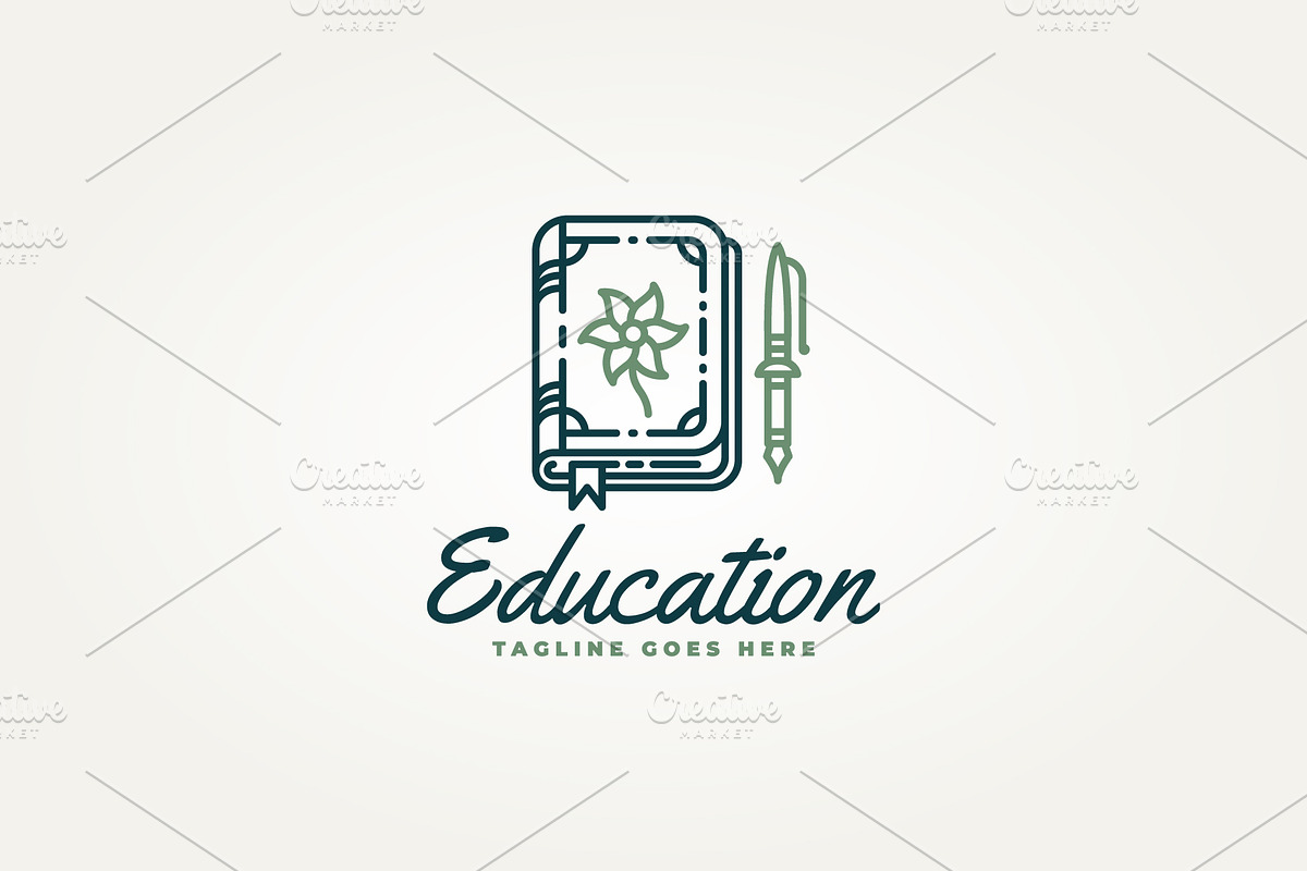 notebook dairy line art icon logo, a Branding & Logo Template by Blazybone