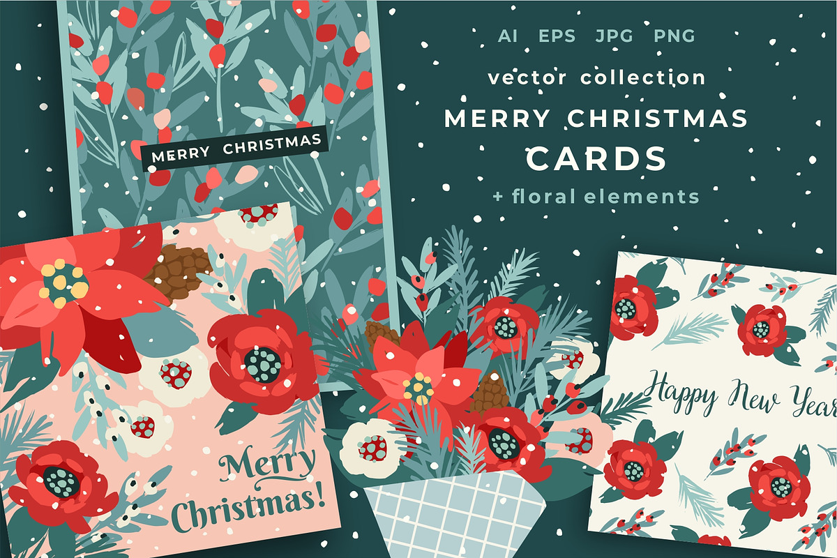 Merry Christmas Cards, a Decorative Illustration by Nadia Grapes (Photo 1 of 8)