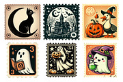 Vintage Halloween Stamps Clipart, an Illustration by Daily.Designs (Thumbnail 3 of 4)