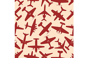 Military Airplanes Seamless Pattern