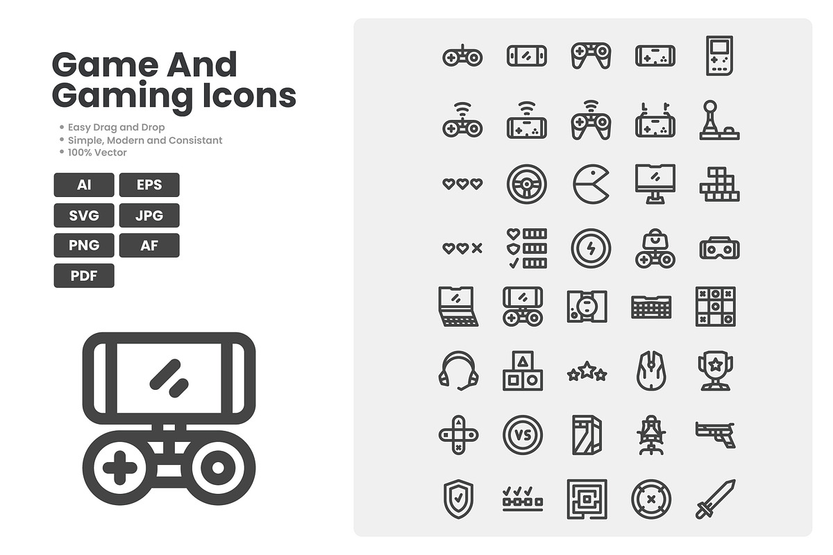 Game And Gaming Icon Pack, an Outline Icon by erifqizeicon (Photo 1 of 3)