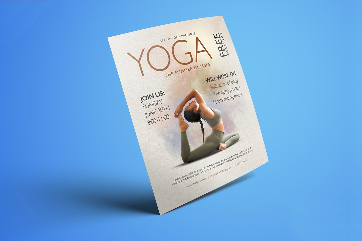 Simple Yoga Flyer Templates, a Flyer Template by Aabhaas (Photo 2 of 4)