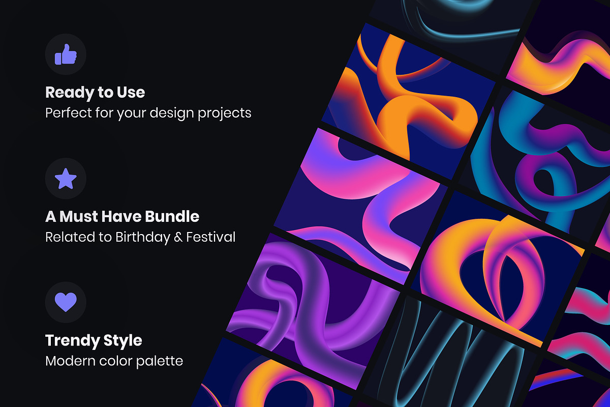 90 Fluid Gradient Backgrounds, a Duotone Icon by Brickclay (Photo 3 of 6)