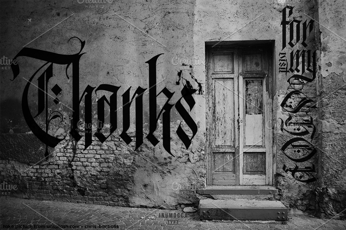 RockSands Typeface, a Blackletter Font by inumocca_type (Photo 9 of 9)