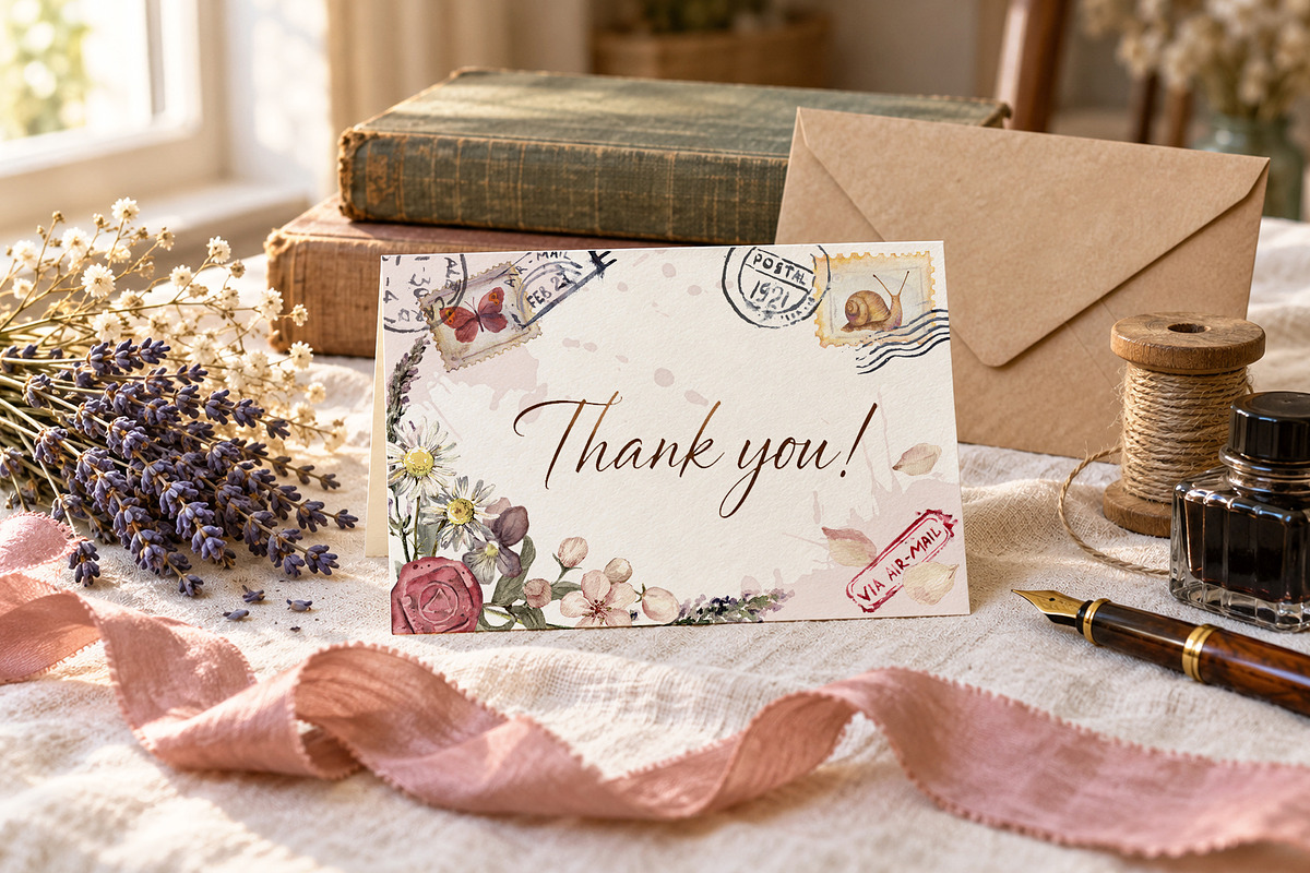Vintage Postage Stamps & Envelopes, an Object Illustration by Where summer is (Photo 16 of 16)