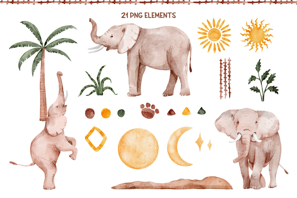 Africa - safari animals patterns, an Animal Illustration by Pattern + watercolor (Photo 3 of 7)