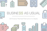 Business As Usual Financial Icon Set, an Outline Icon by Linseed Studio (Thumbnail 1 of 4)