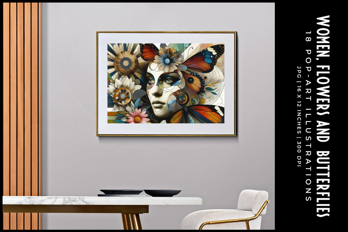 Women, Flowers and Butterflies, a Decorative Illustration by Digital Art Creations (Photo 9 of 12)