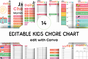 Kids Chore Chart, Canva Editable, a Stationery Template by Earley Bird Design Studio (Thumbnail 1 of 6)