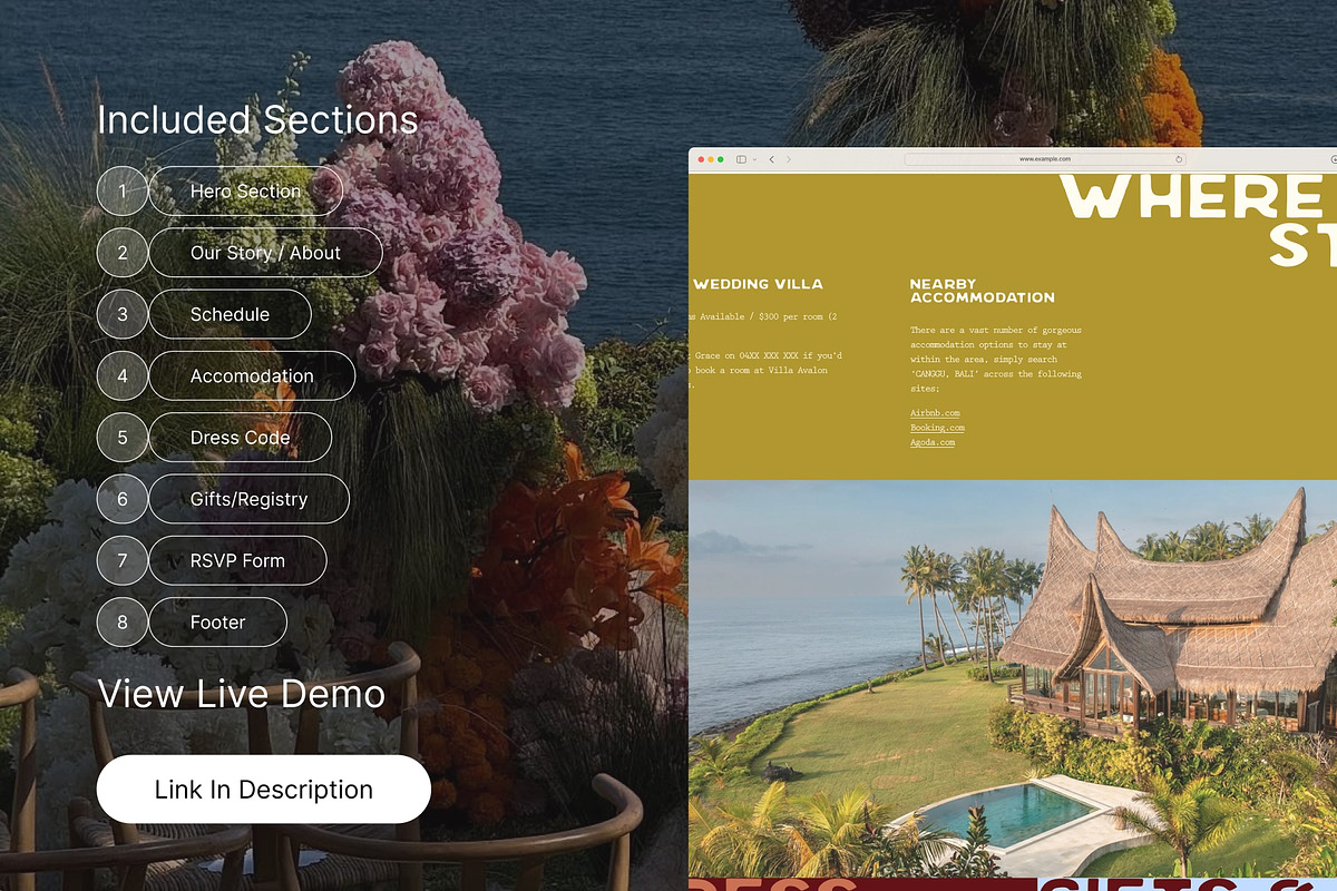 Tropical Destination Wedding Website, a Squarespace Template by WebInAWeek (Photo 2 of 6)