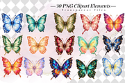 Glitter Butterfly Clipart PNG Bundle, an Animal Illustration by Ink Gallery (Thumbnail 2 of 13)
