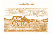 6 Rustic Landscape engravings, a Food Illustration by Arthur Balitskiy (Thumbnail 4 of 4)