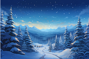 Festive Christmas Landscape