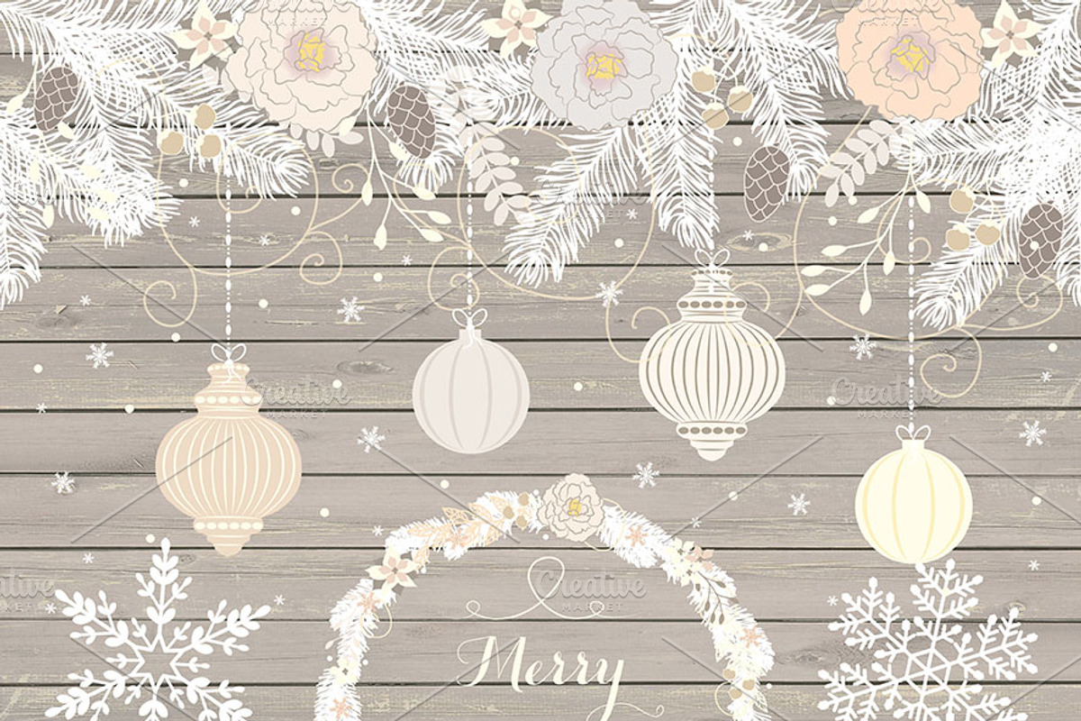 Rustic vintage Christmas, a Decorative Illustration by burlapandlace (Photo 1 of 3)