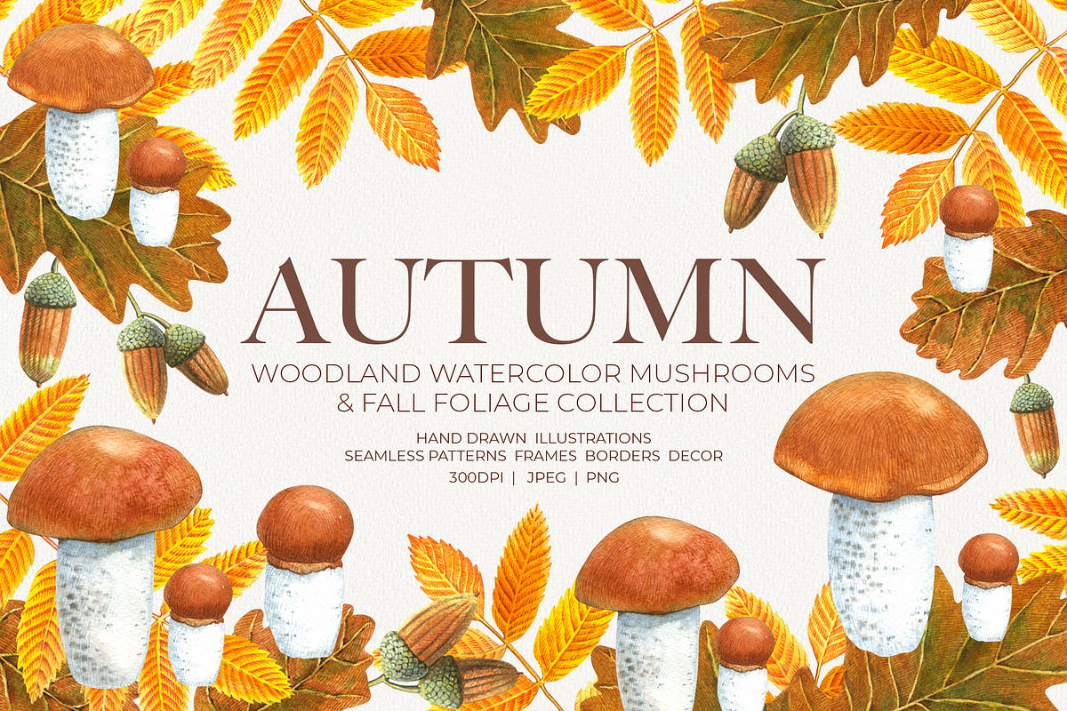 Autumn Woodland Watercolor, a Seasonal Illustration by YarovaArt (Photo 1 of 15)
