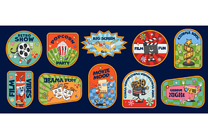Movie cinema groovy stickers, a Decorative Illustration by Buch&Bee
