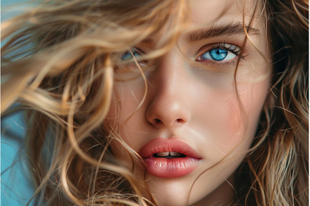 Blonde model with blue eyes and wavy, a Beauty & Fashion Photo by Ylivdesign
