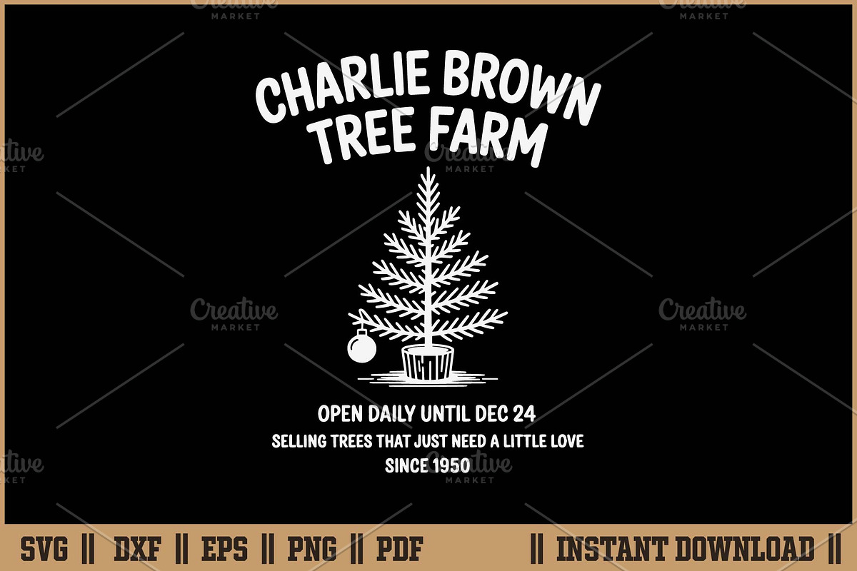 Vintage Charlie Brown Tree Farm SVG, a Seasonal Illustration by Handy Arts Studio (Photo 1 of 3)