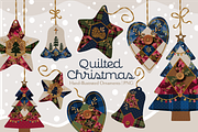 Quilted Christmas Ornaments, an Object Graphic by Caroline Maria (Thumbnail 1 of 12)