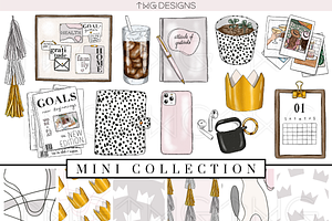 Planning Girlboss Clip Art & Papers, a Work Illustration by TWG Designs