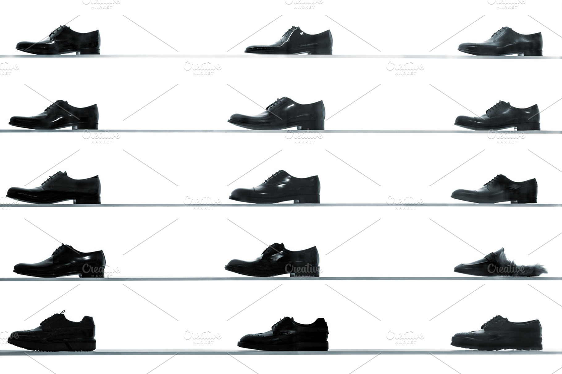 Men classic shoes on shelves, a Beauty & Fashion Photo by BOOCYS