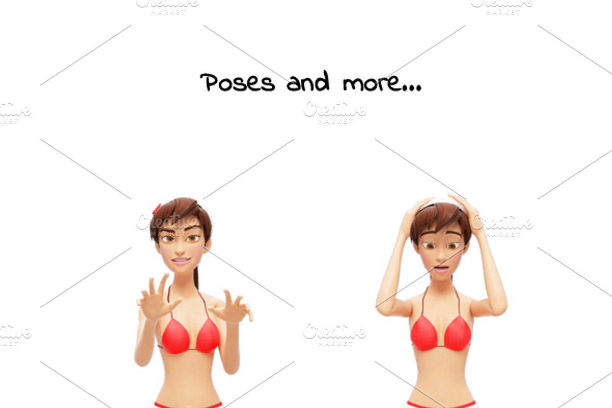 Jenny Swimsuit Character Promo Kit, a Person Illustration by Oleg Ribar (Photo 4 of 27)
