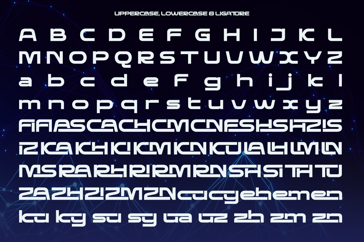 Sheirav - Futuristic Ligature Font, a Sans Serif Font by RagamKata (Photo 9 of 10)